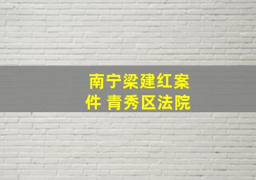 南宁梁建红案件 青秀区法院